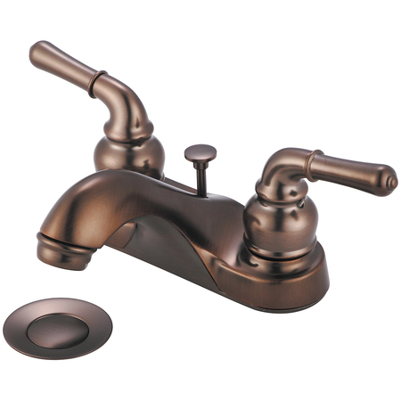 OLYMPIA FAUCETS Two Handle Bathroom Faucet, NPSM, Centerset, Oil Rubbed Bronze, Number of Holes: 3 Hole L-7242-ORB